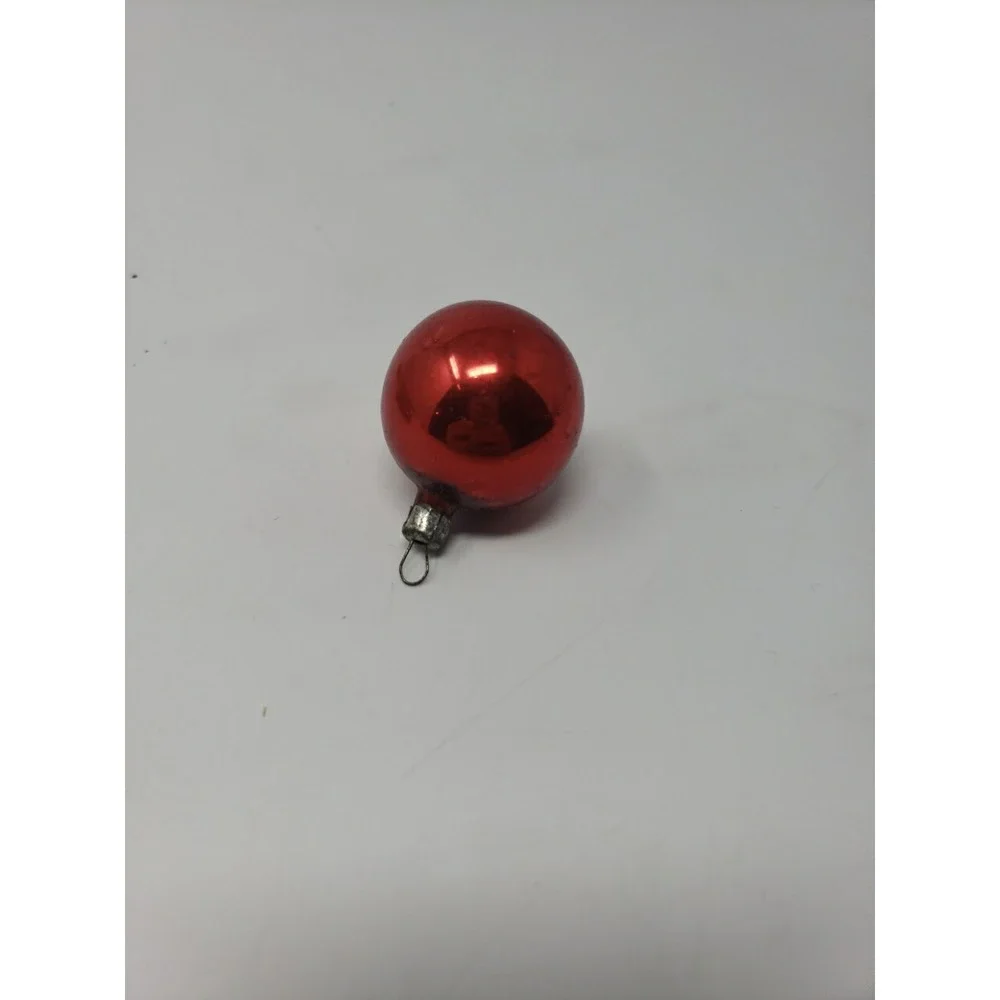 Vintage Set of 6 George Franke Sons Co Glass Christmas Tree Ornaments Red Ball